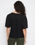 Millers Elbow Sleeve Knit Broidery Top With Frill Sleeve, hi-res