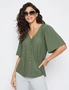 Millers Elbow Sleeve Knit Broidery Top With Frill Sleeve, hi-res
