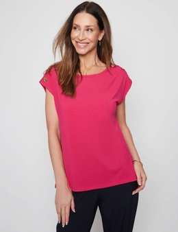 Millers Extended Sleeve Top With Button Shoulder Detail