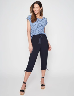 Millers Extended Sleeve Printed Top With Button Shoulder Detail
