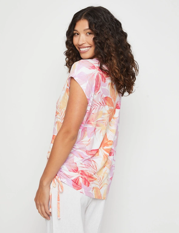 Millers Extended Sleeve Printed Top With Rouched Sides | Millers