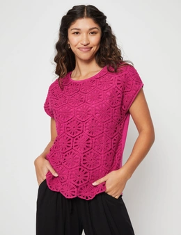 Millers Extended  Sleeve Crochet Top