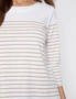 Millers 3/4 Sleeve Stripe T-Shirt, hi-res