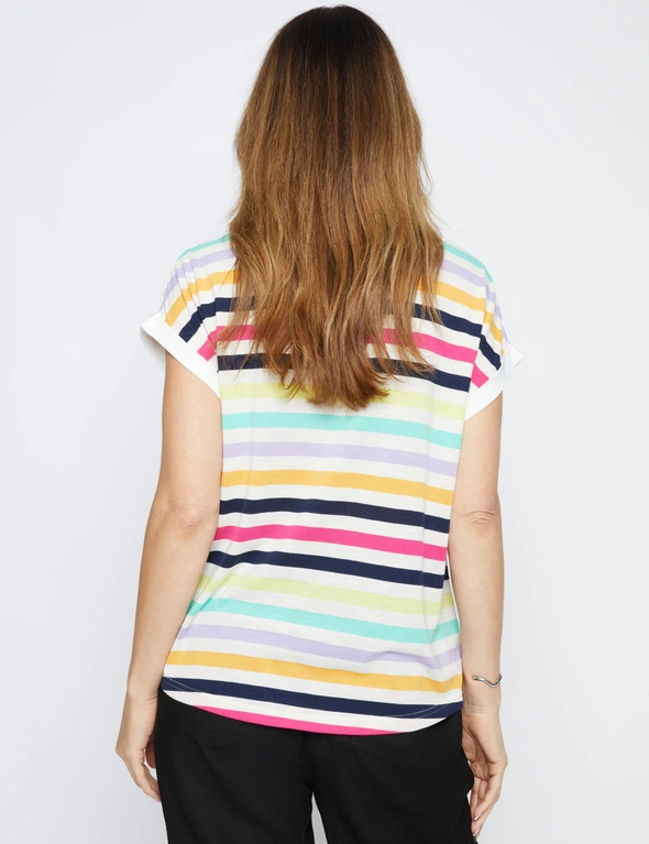 Millers Multi Stripe Extended Sleeve T-Shirt, hi-res image number null