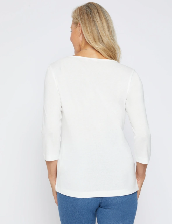 Millers 3/4 Sleeve Ribbed T-Shirt, hi-res image number null