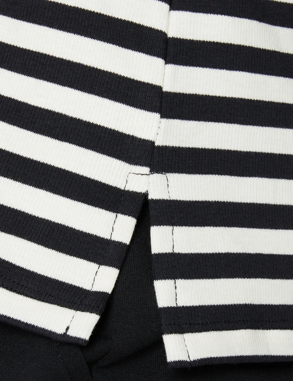 Miller 3/4 Sleeve Ribbed Stripe Polo, hi-res image number null