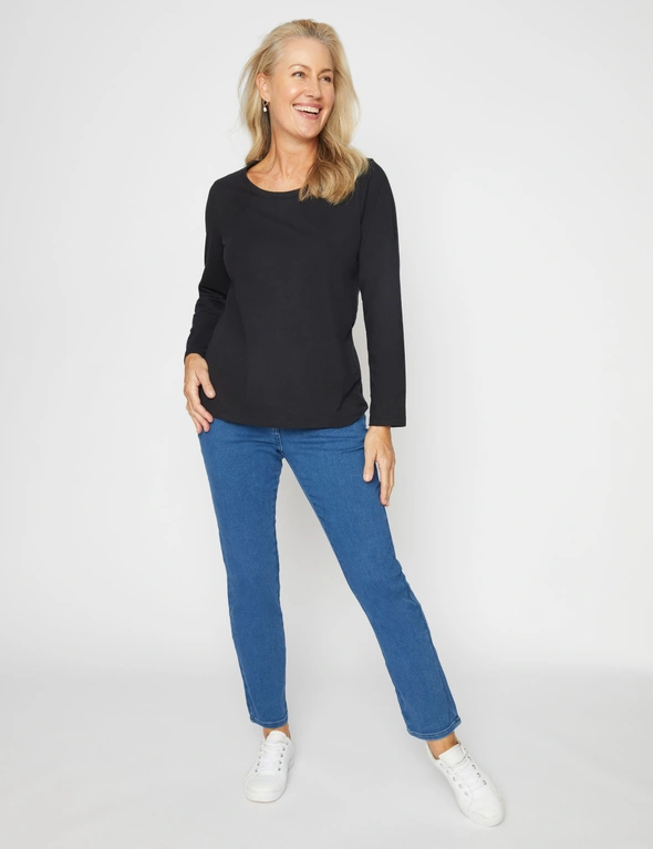 Millers Long Sleeve Ribbed Scoop Neck T-Shirt, hi-res image number null