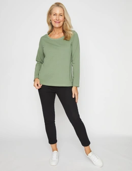 Millers Long Sleeve Ribbed Scoop Neck T-Shirt