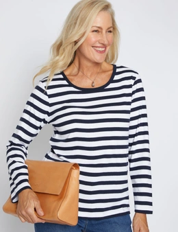 Millers Long Sleeve Stripe Ribbed T-Shirt