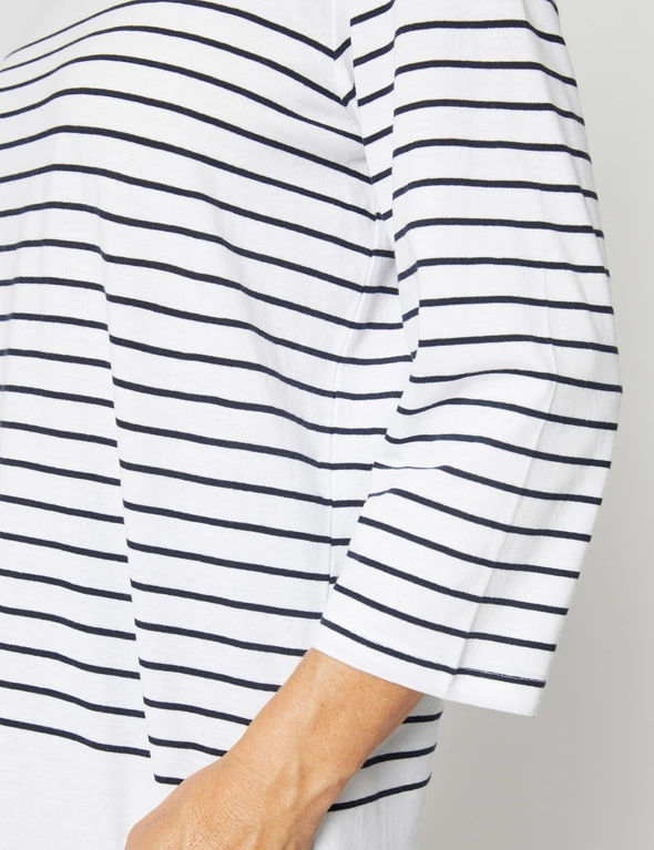 Millers 3/4 Sleeve Engineered Stripe T-Shirt, hi-res image number null