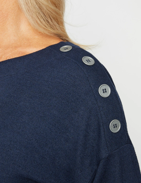 Millers Long Sleeve Button Detail Brushed Top, hi-res image number null