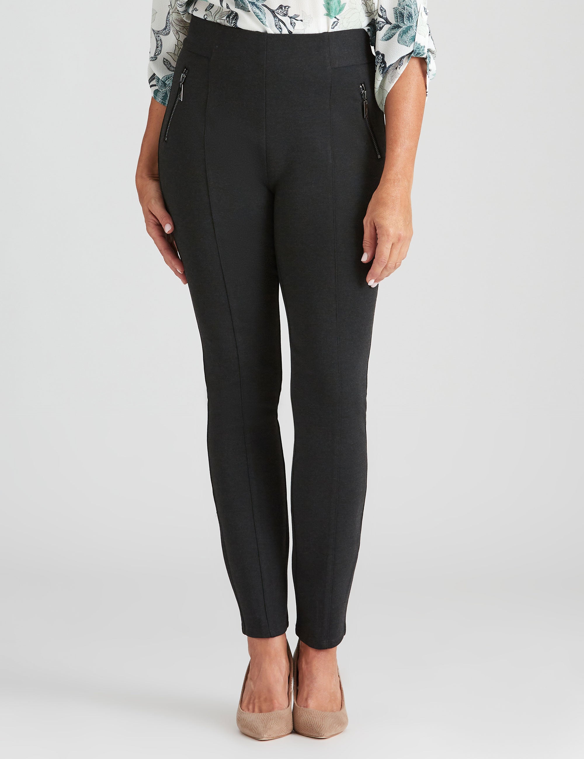 Millers Full Length Slim Legs Pannelled Ponte Zipped Pants | Crossroads