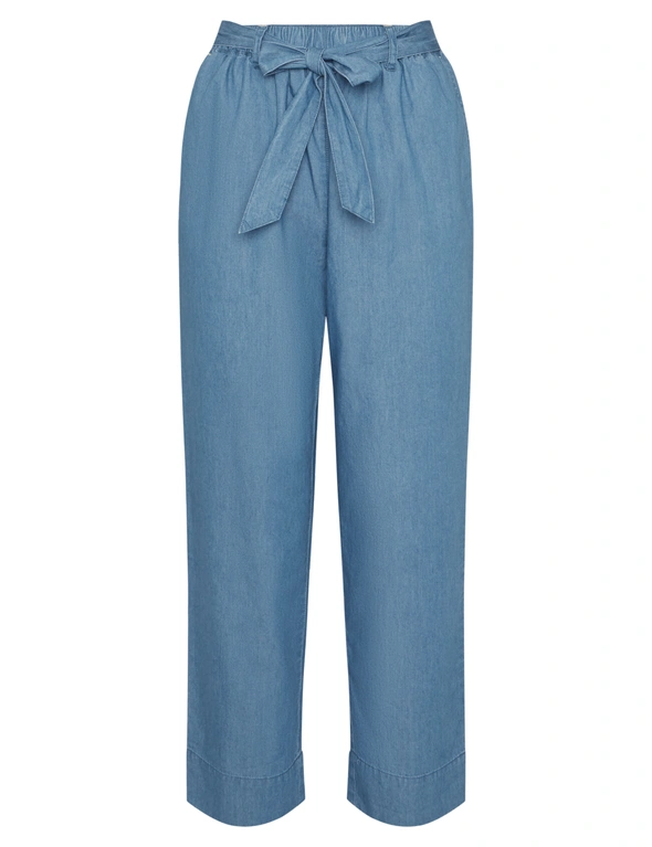 Millers Ankle Length Tie Waist Chambray Pants, hi-res image number null