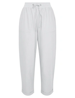 Miller 7/8 Length Rib Waist and Cuff Hem Linen Blend Pants