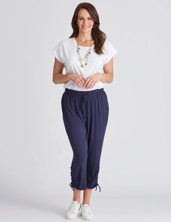 Millers 7/8th Length Knit Pant with Ruching and Tie Hem, hi-res image number null