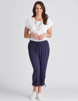Millers 7/8th Length Knit Pant with Ruching and Tie Hem