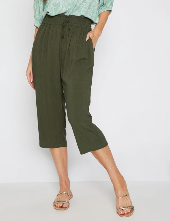 Millers Ankle Length Paperbag Waist Textured Rayon Pant, hi-res image number null