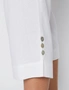 Millers Crop Length Flat Front Elastic Back Button Trim Linen Blend Pant, hi-res