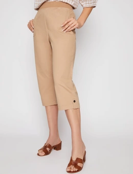 Millers Crop Length Peach Finished Tab Hem Pull on Pant