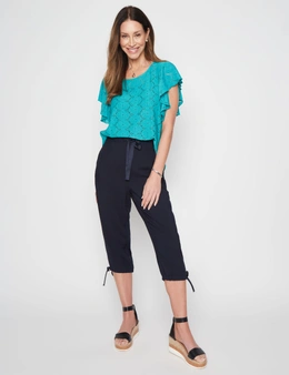 Millers Crop Length Drawcord Waist and Hem Rayon Pant