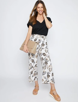 Millers Ankle Length Ruffle Waistband Printed Rayon Pant