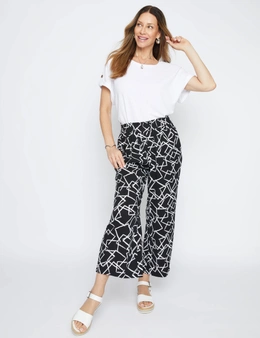 Millers Ankle Length Ruffle Waistband Printed Rayon Pant