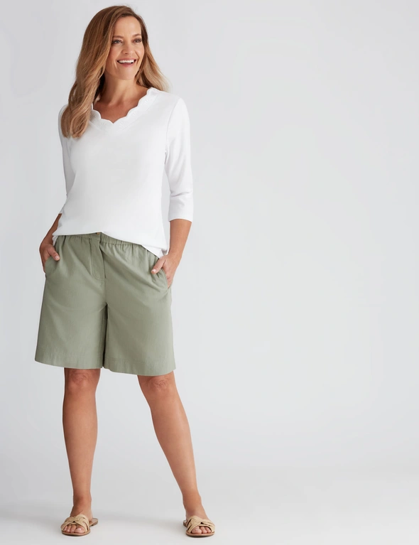 Millers pull on cotton slub knee length shorts, hi-res image number null