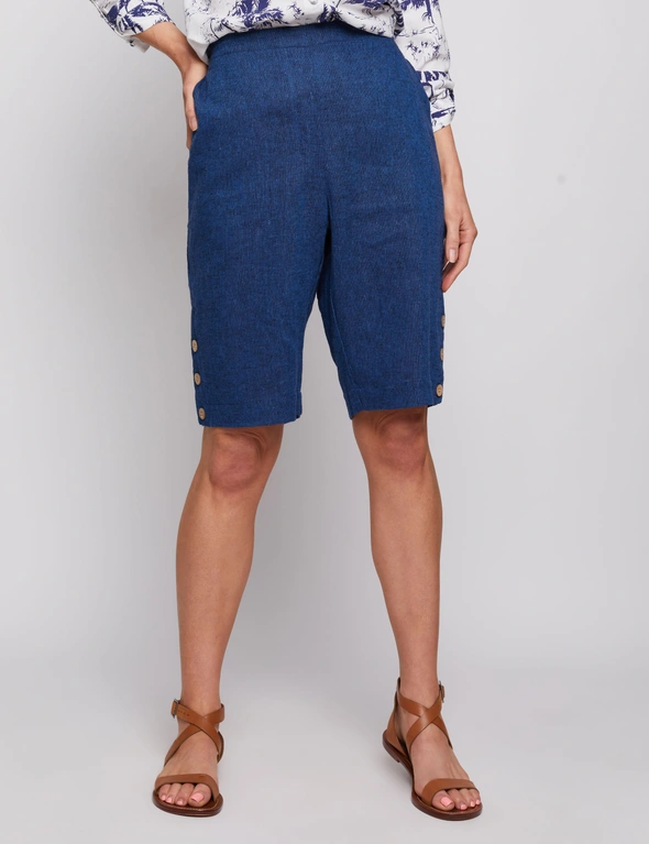 Millers Knee Length Button Trim Linen Shorts, hi-res image number null