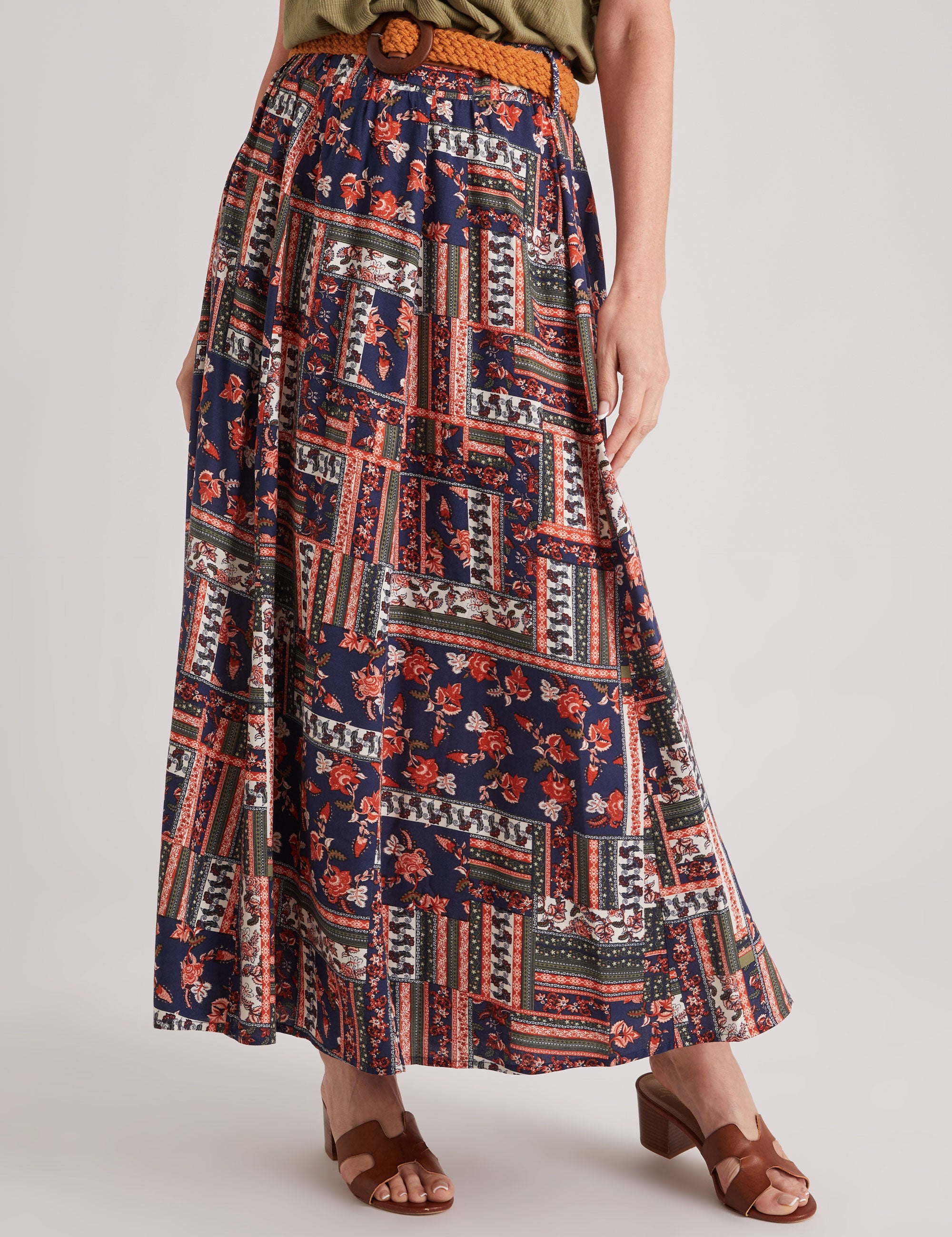 Millers Rayon Belted Maxi Skirt | Crossroads