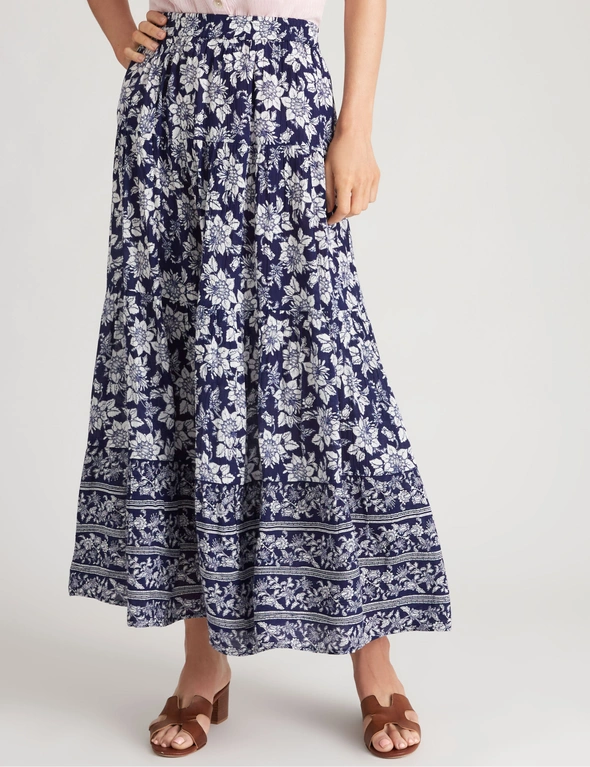 Millers Border Print Woven Maxi Skirt, hi-res image number null