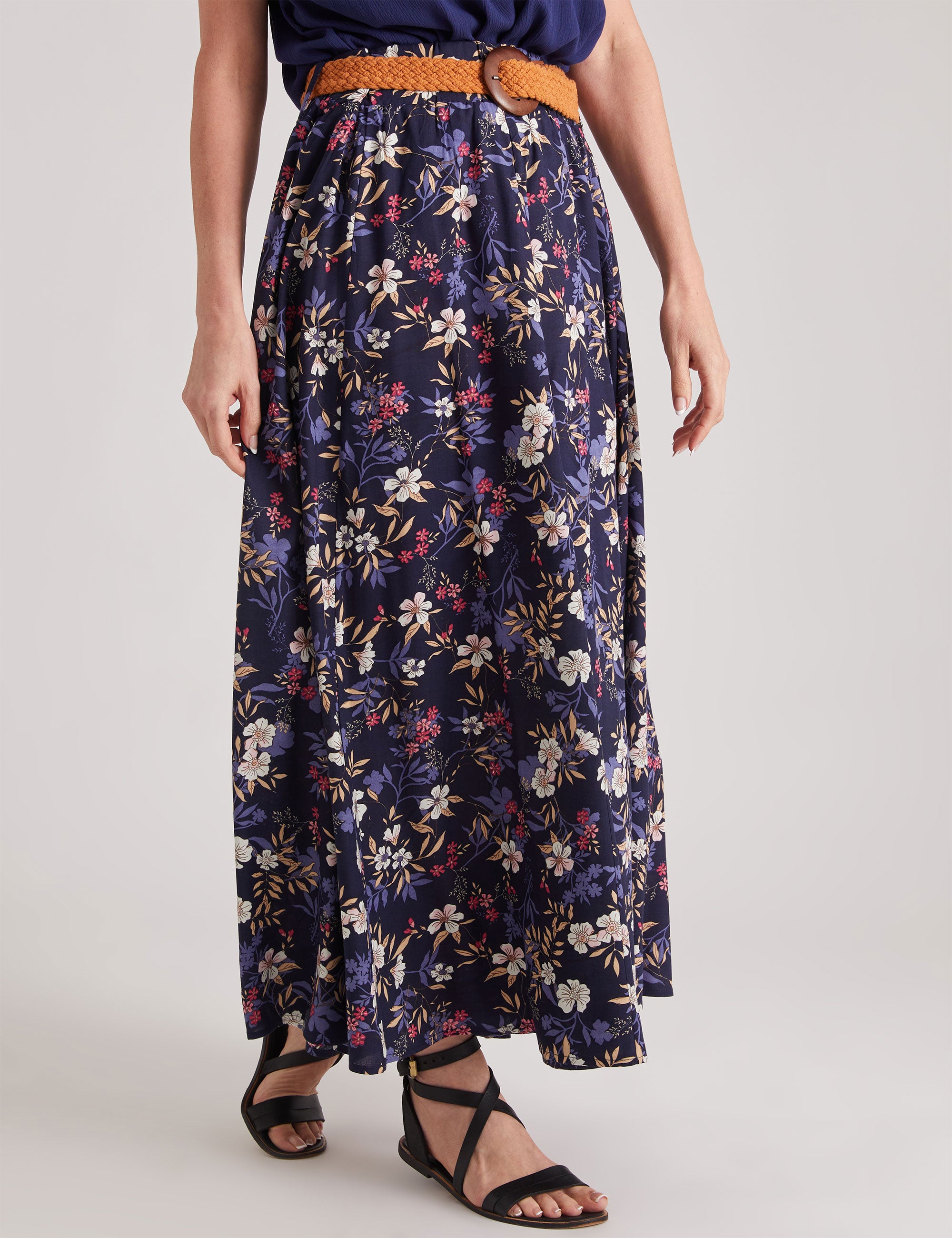 Millers Rayon Belted Maxi Skirt | EziBuy NZ