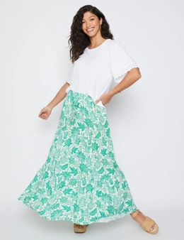 Millers Border Printed Tiered Maxi Skirt