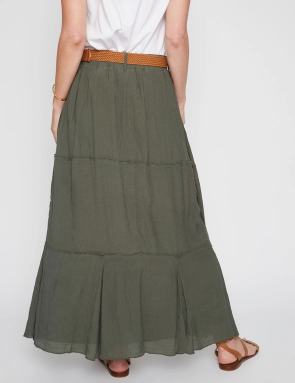 Millers Tiered Maxi Skirt with Belt, hi-res image number null