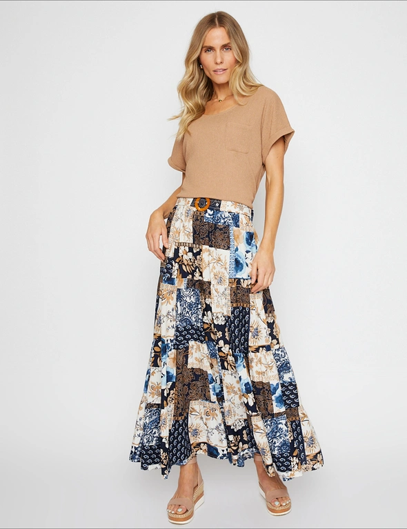 Millers Printed Maxi Skirt with Belt, hi-res image number null