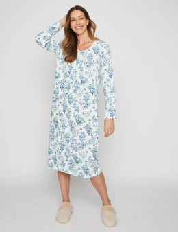 Millers Long Sleeve Crew Neck with Lace Trim Printed Nightie