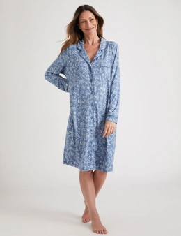 Millers Long Sleeve Button Through Printed Nightie