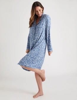 Millers Long Sleeve Button Through Printed Nightie