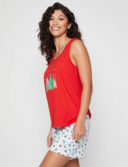 Millers Sleeveless Top and Shorts Christmas Novelty PJ Set