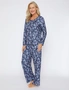 Millers Long Sleeve Top with Buttons Full Length Pant Printed PJ Set, hi-res