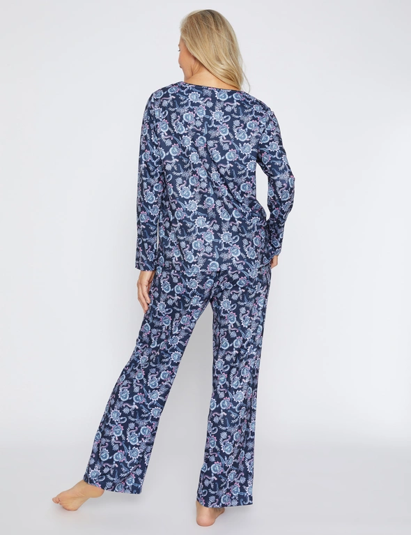 Millers Long Sleeve Top with Buttons Full Length Pant Printed PJ Set, hi-res image number null