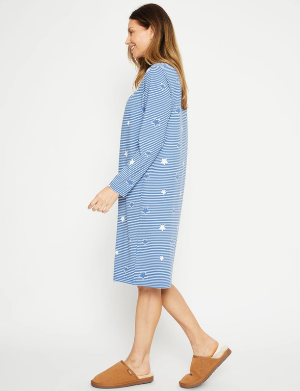 Millers Long Sleeve Button Placket Printed Nightie | Crossroads