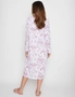 Millers Long Sleeve Picot and Lace Trim Crew Button Neck Printed Nightie, hi-res