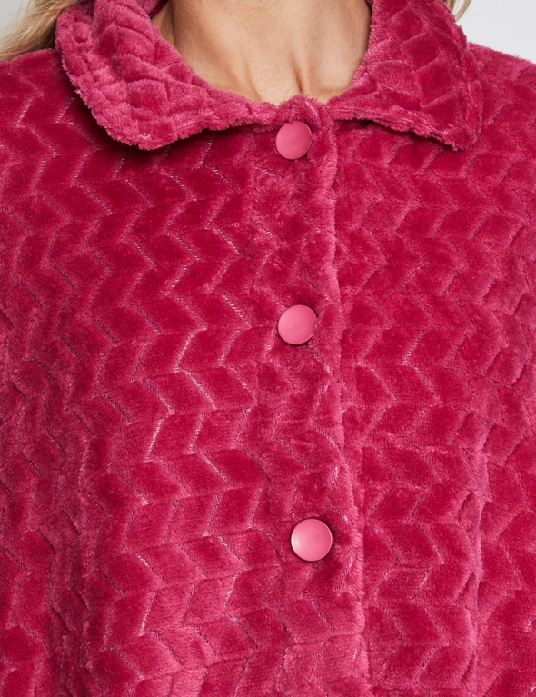 Millers Long Sleeve Button Through Textured Short Lenght Bed Jacket, hi-res image number null