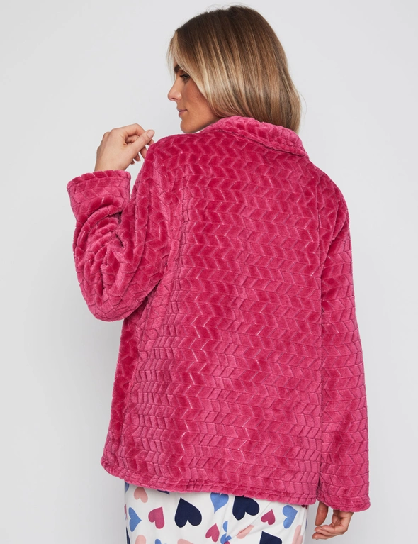 Millers Long Sleeve Button Through Textured Short Lenght Bed Jacket, hi-res image number null
