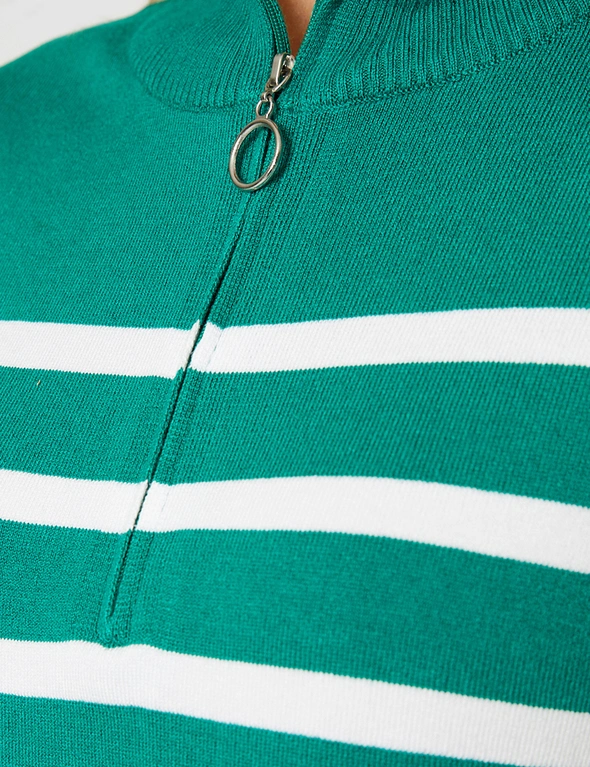 Millers Long Sleeve Half Zip Breton Stripe Jumper, hi-res image number null
