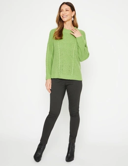 Millers Long Sleeve Cable Front Mock Neck Jumper