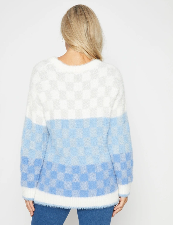 Millers Long Sleeve Check Feather Jumper, hi-res image number null
