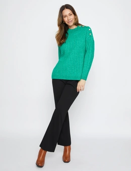 Millers Long Sleeve Button Up Mock Neck Pullover