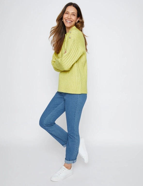 Millers Long Sleeve Button Up Mock Neck Pullover, hi-res image number null