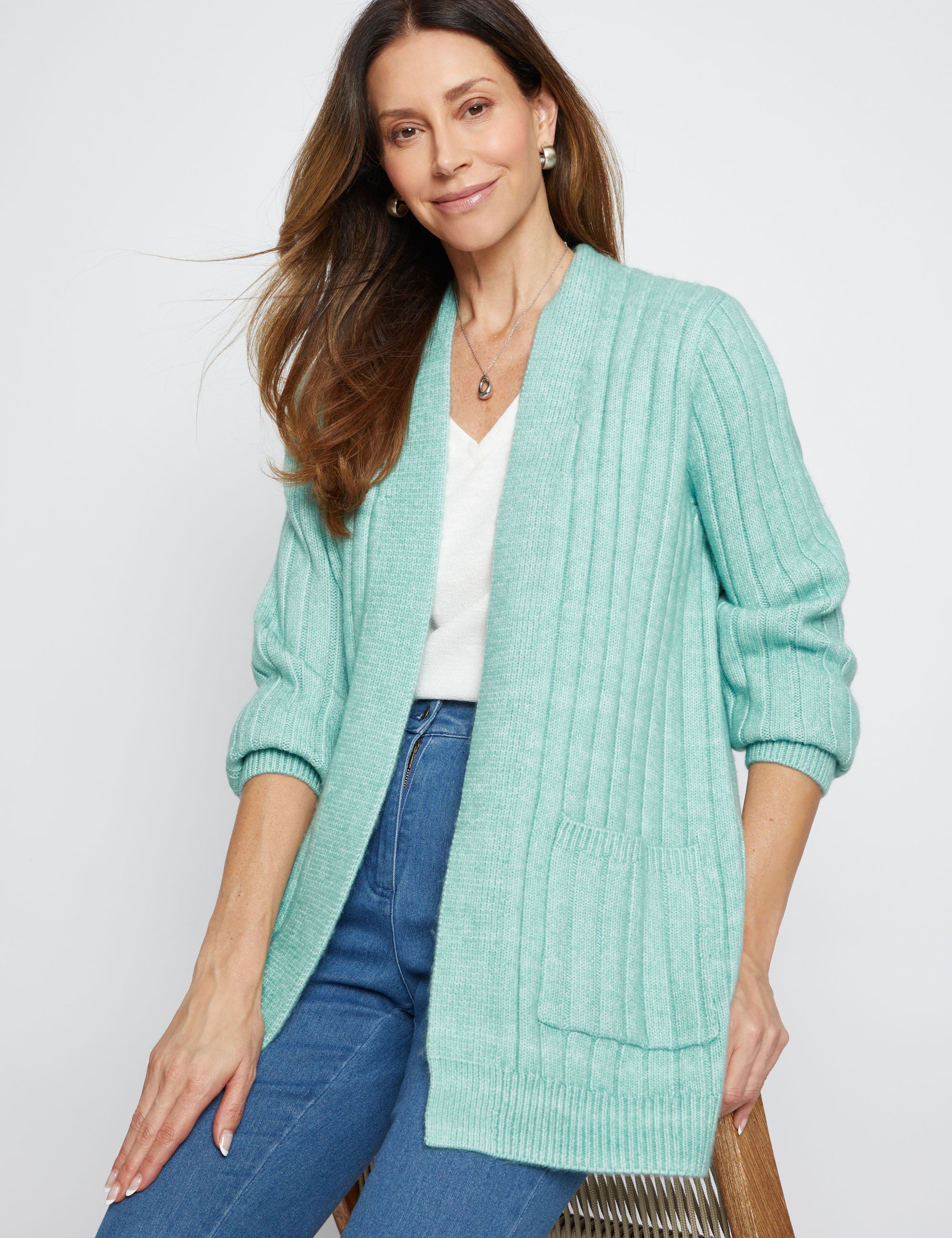 Millers Long Sleeve Cable Stripe Cardigan | Crossroads